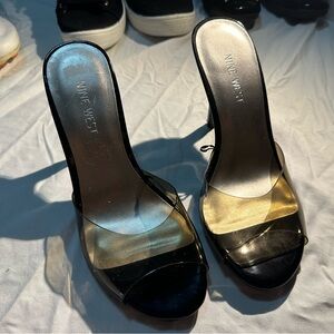 Nine West Black and silver Heels